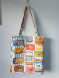 Shopper Bag Vintage Sardine Tins - front view