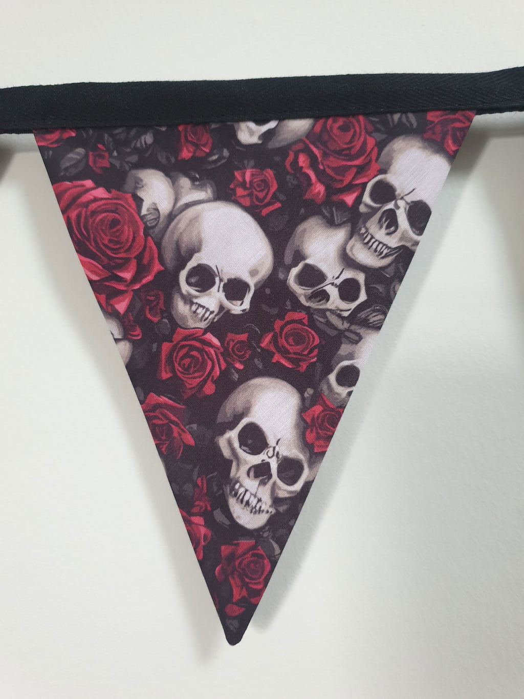 Handmade Halloween Bunting – Skull & Rose Fabric | Seaside Works
