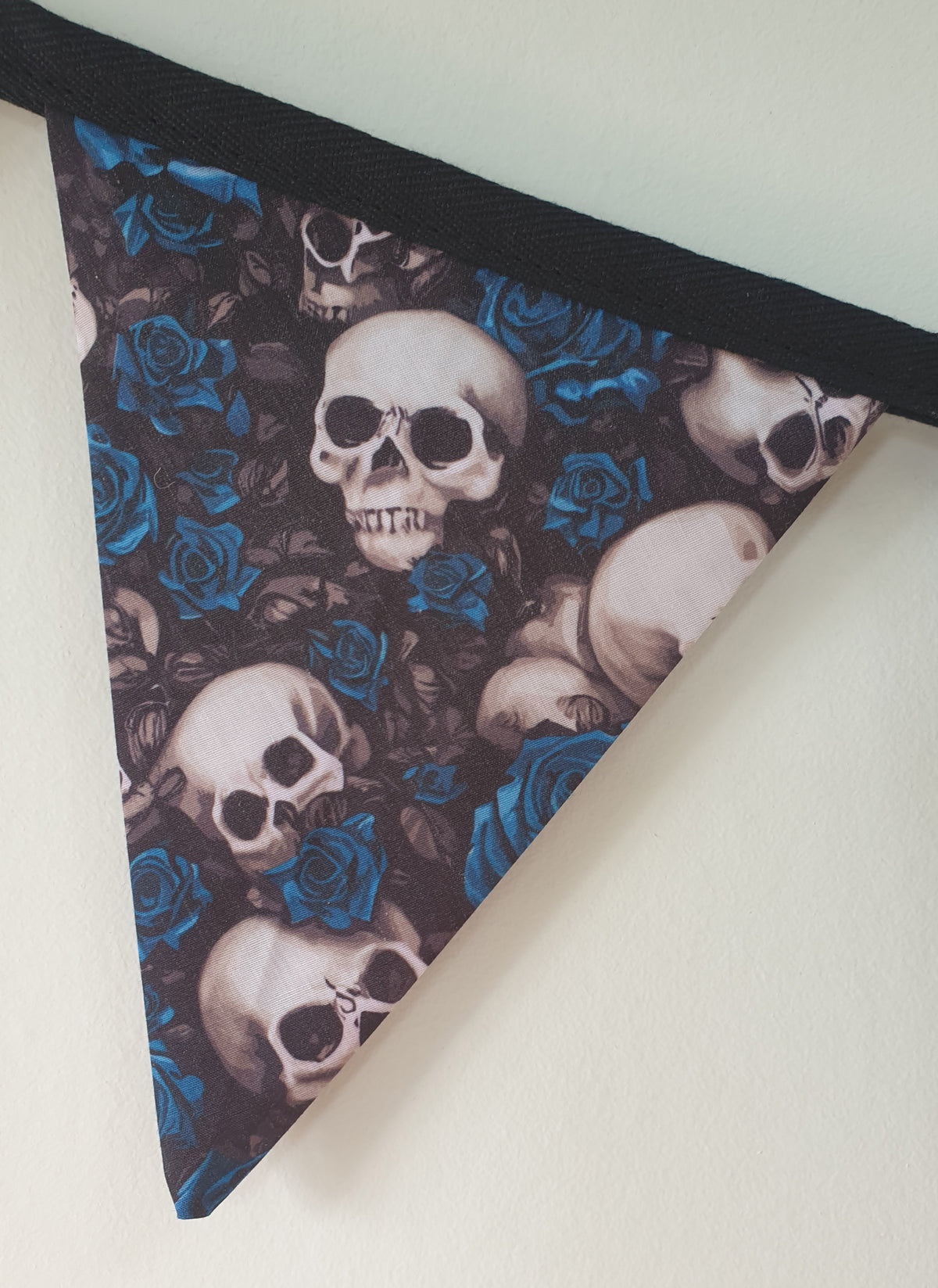 Handmade Halloween Bunting – Skull & Rose Fabric | Seaside Works