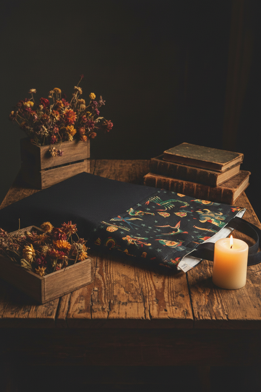 Dark romantic tote bag lifestyle