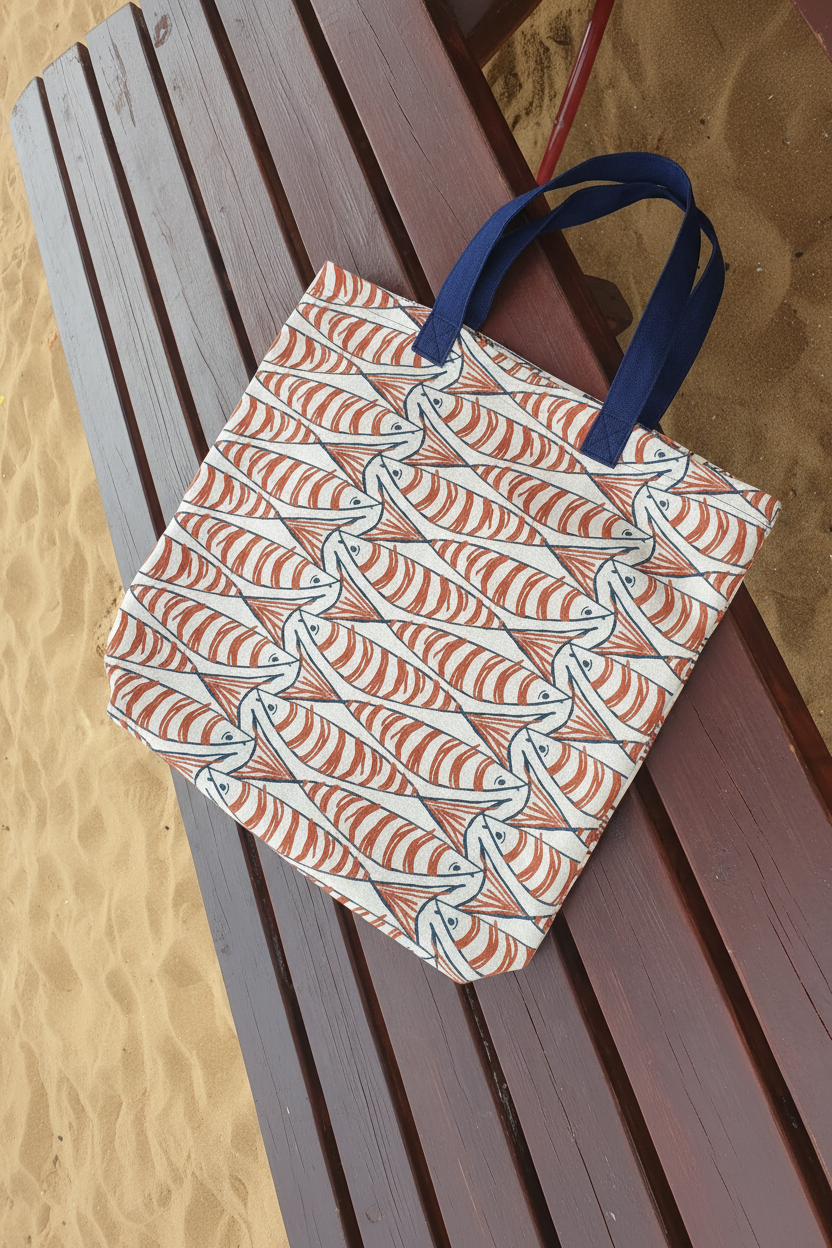 Red Sprats Tote – Beach Bench with Fabric Reference